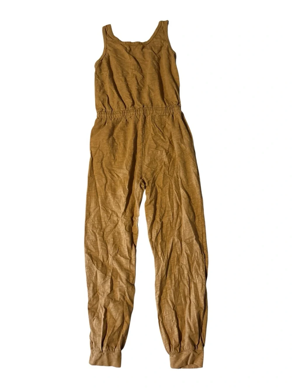 Sleeveless Drawstring Jumpsuit in Mustard